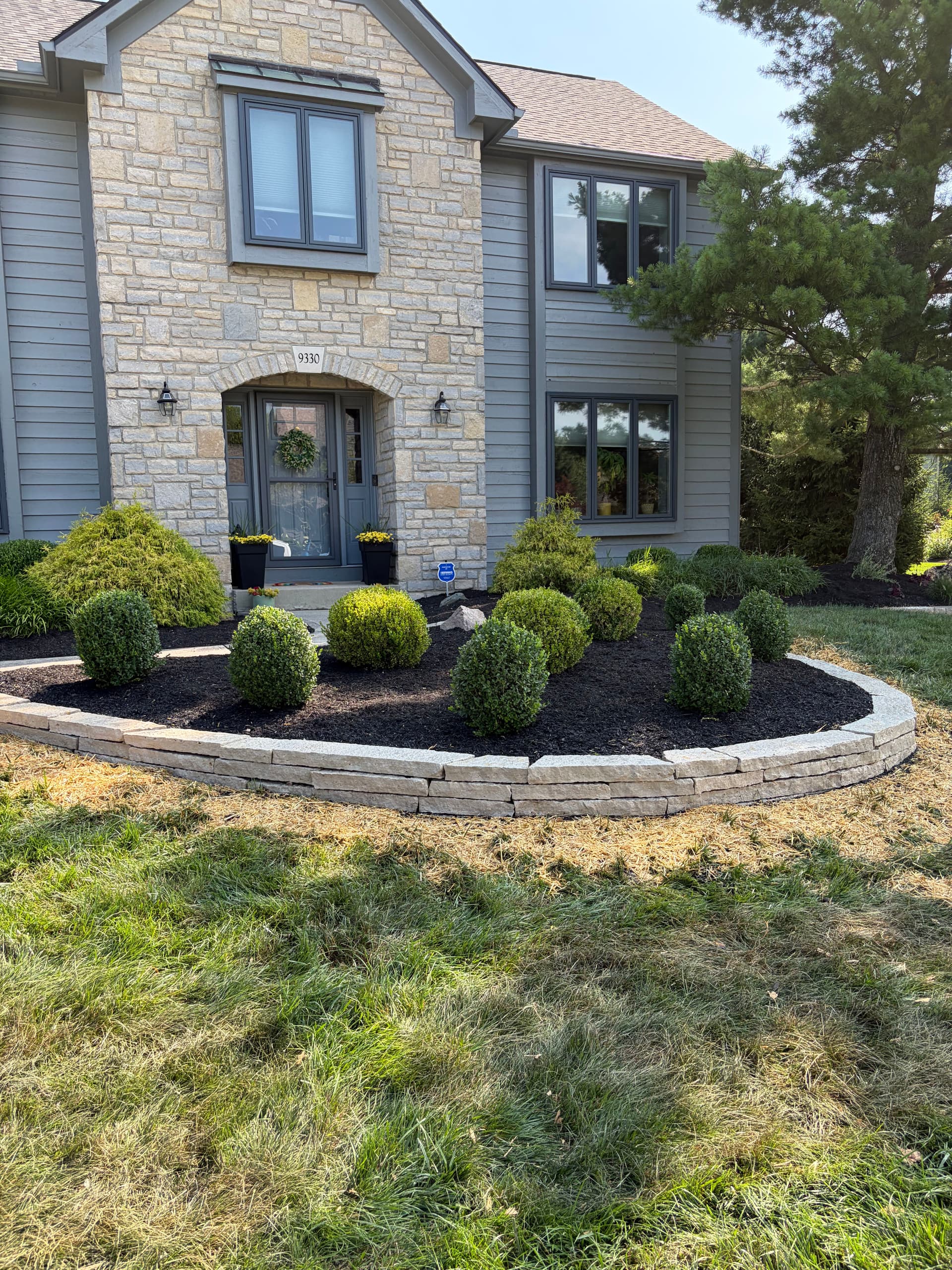 Gallery photos for Natural Stone Retaining Wall and Full Property Landscape Install: Image #1