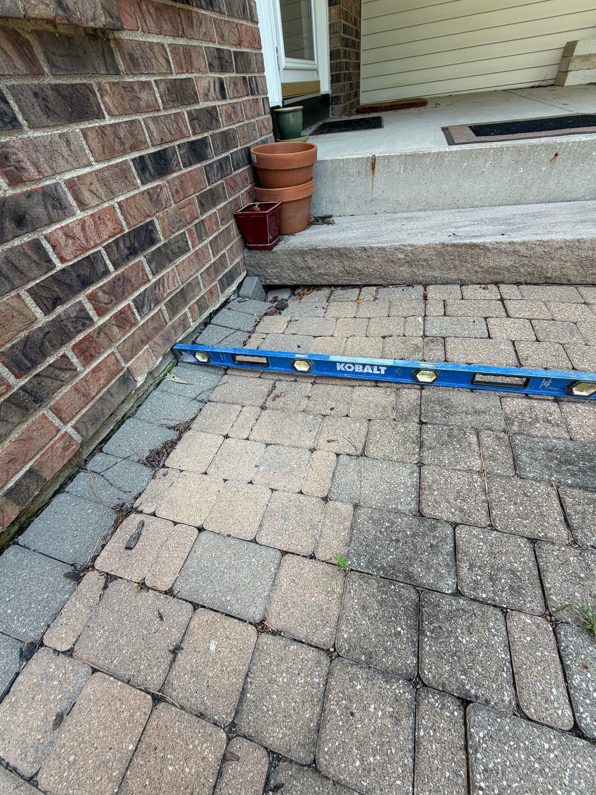 Gallery photos for Sunken Front Patio Repair and Paver Restoration in Gahanna: Image #3