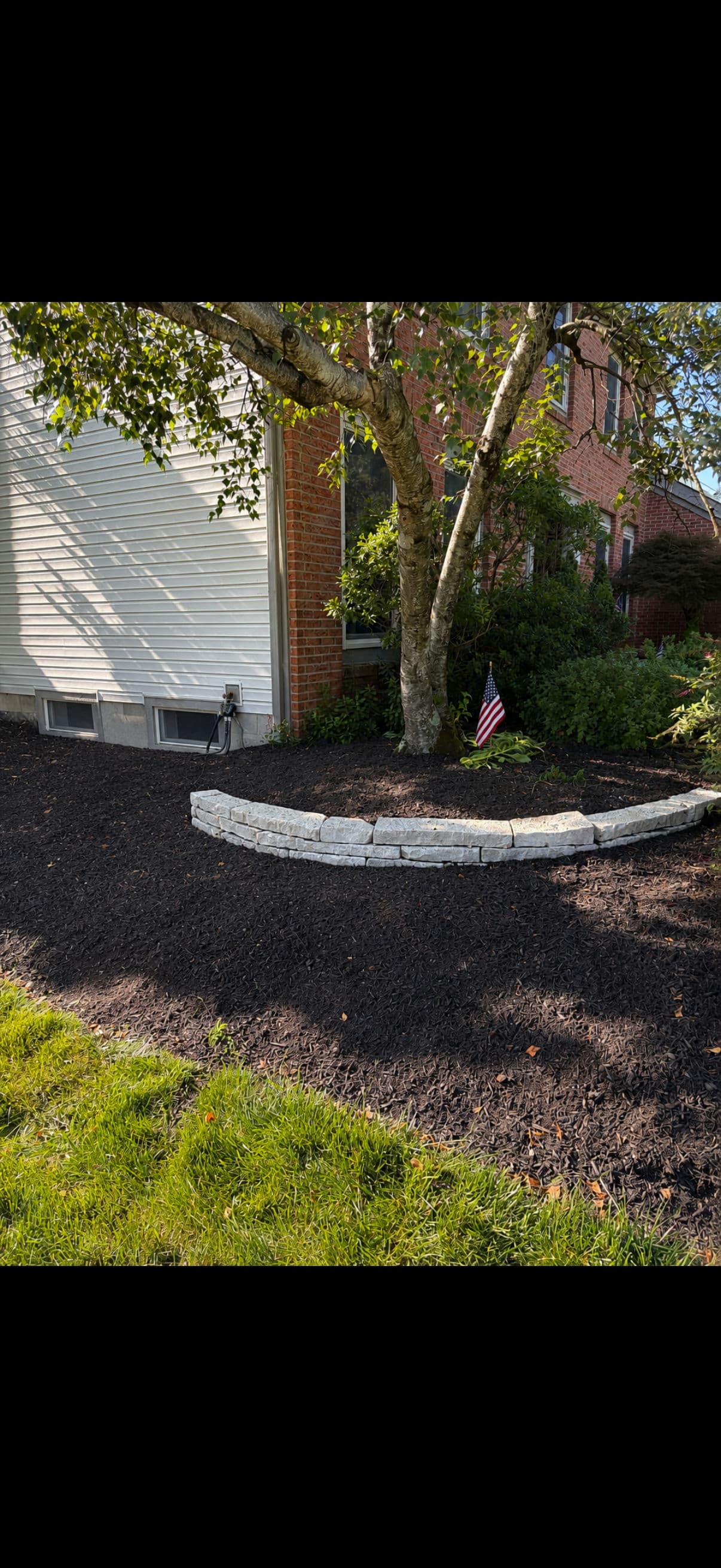 Gallery photos for Old Failing Retaining Wall Replaced With Natural Oakfield Stone: Image #2
