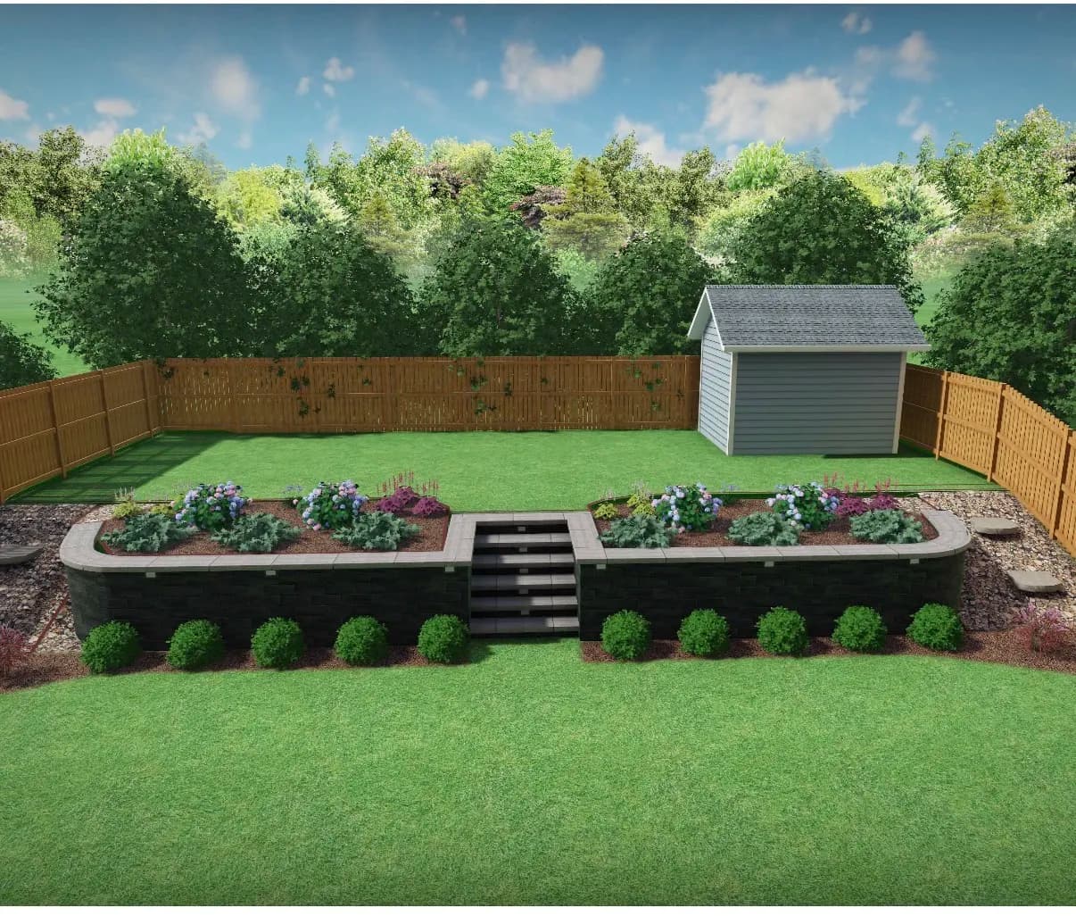 Gallery photos for Pisa XL Retaining Wall Install With Full Landscape Overhaul: Image #4