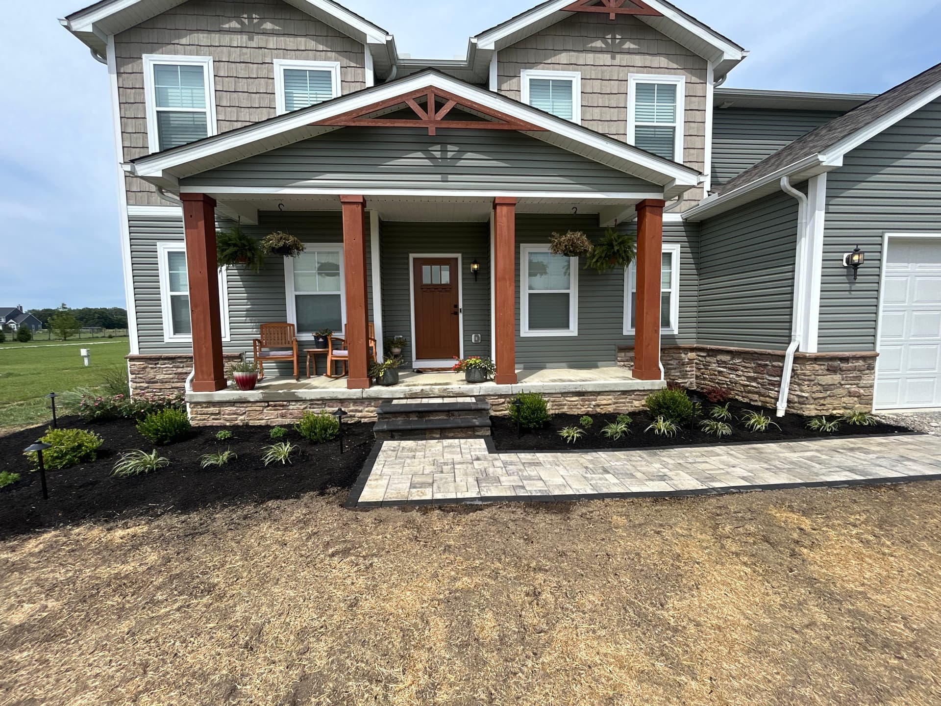 Delaware Front Entry Gets Pavers, Plants, and Proper Drainage image