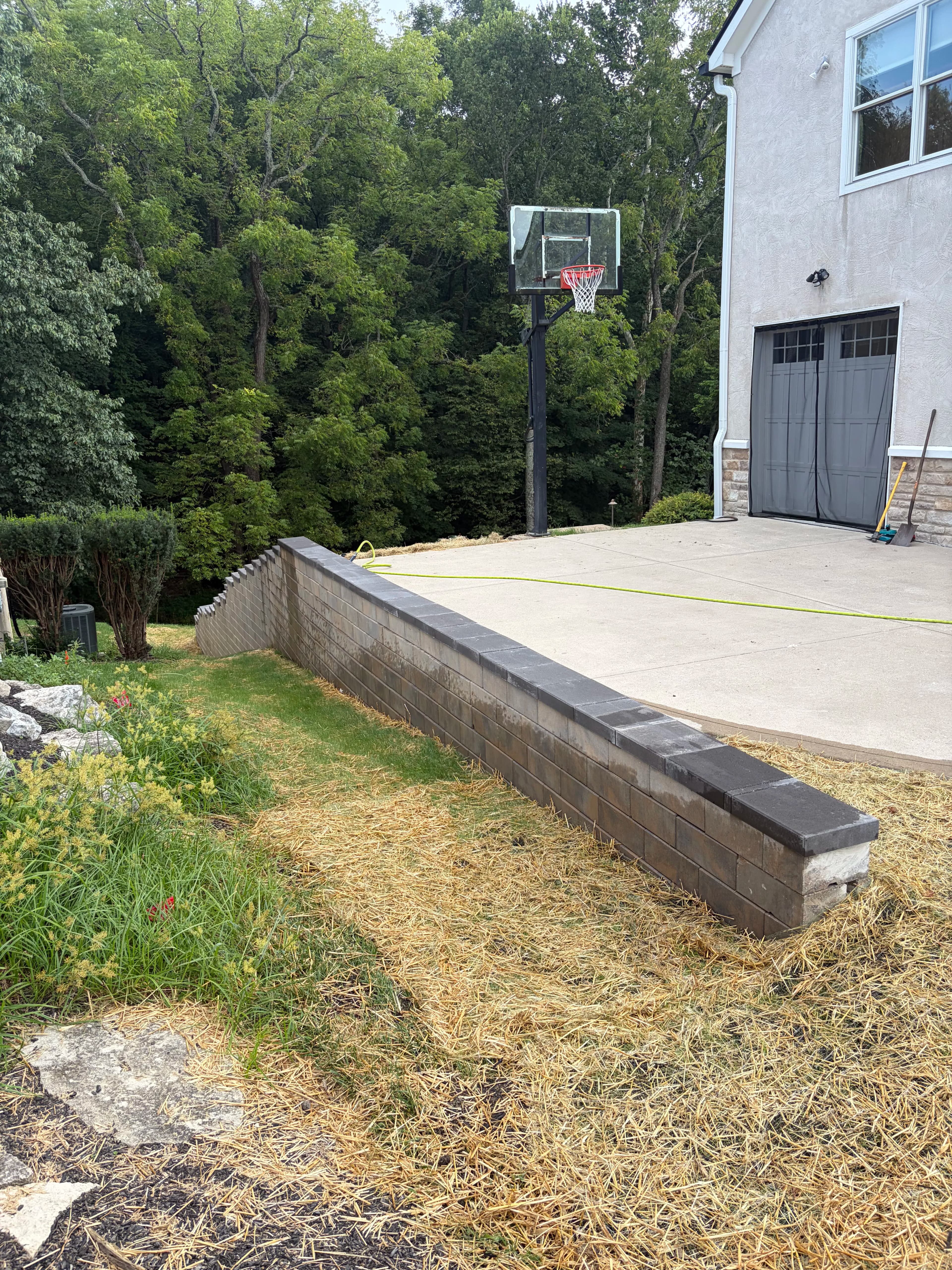 Project Old Timber Retaining Wall Replaced with Block System in Dublin OH image