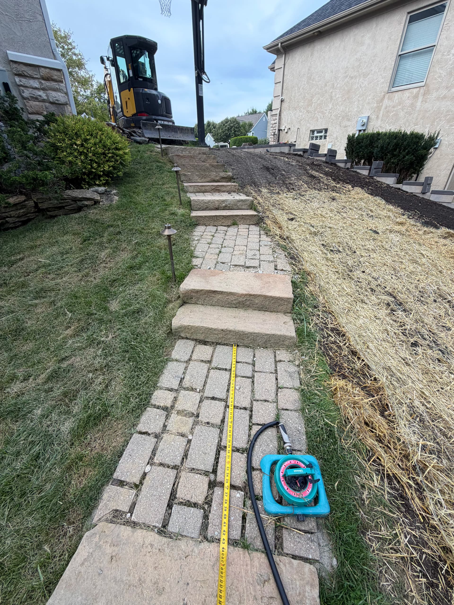 Old Paver Walkway Replaced with Oberfields Lexington Canyon Creek Blend