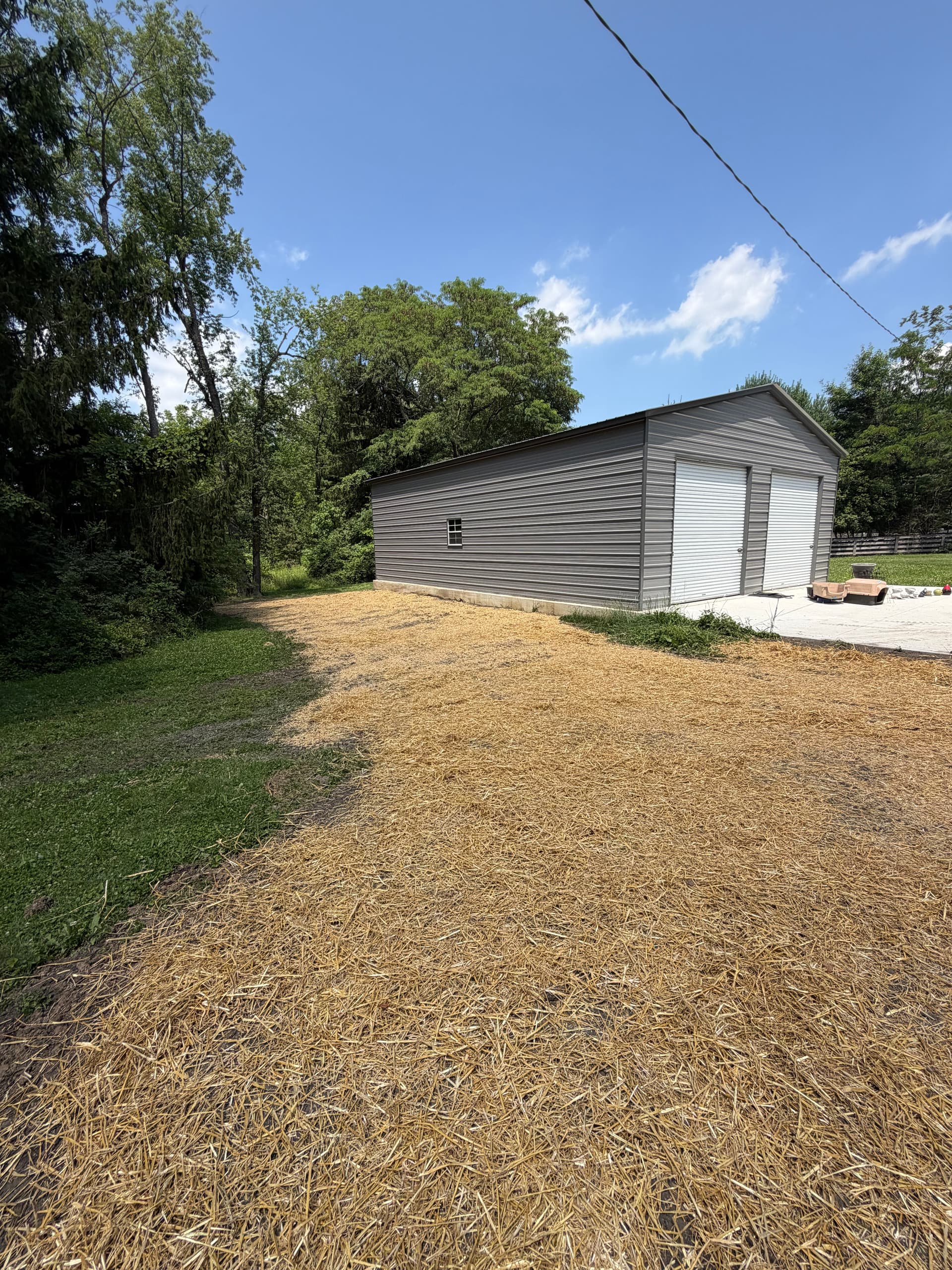 Pole Barn Foundation Drainage Fixed With Regrading and Fill Dirt image