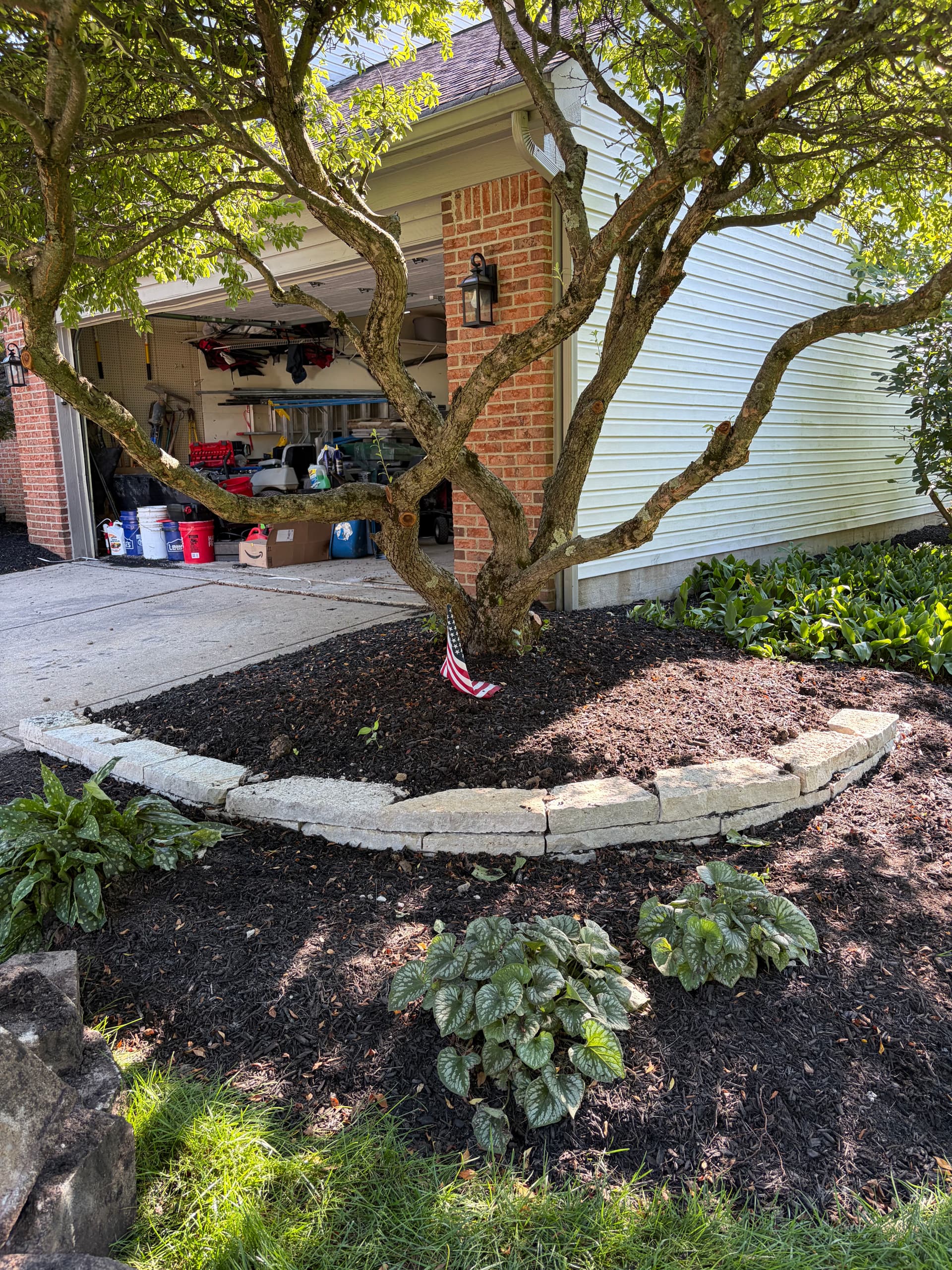Gallery photos for Old Failing Retaining Wall Replaced With Natural Oakfield Stone: Image #1